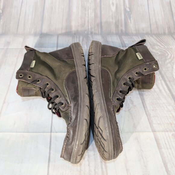 Lems Boulder Men's 12 Green Canvas Casual Retro Hiking Ankle Boot - Picture 6 of 7